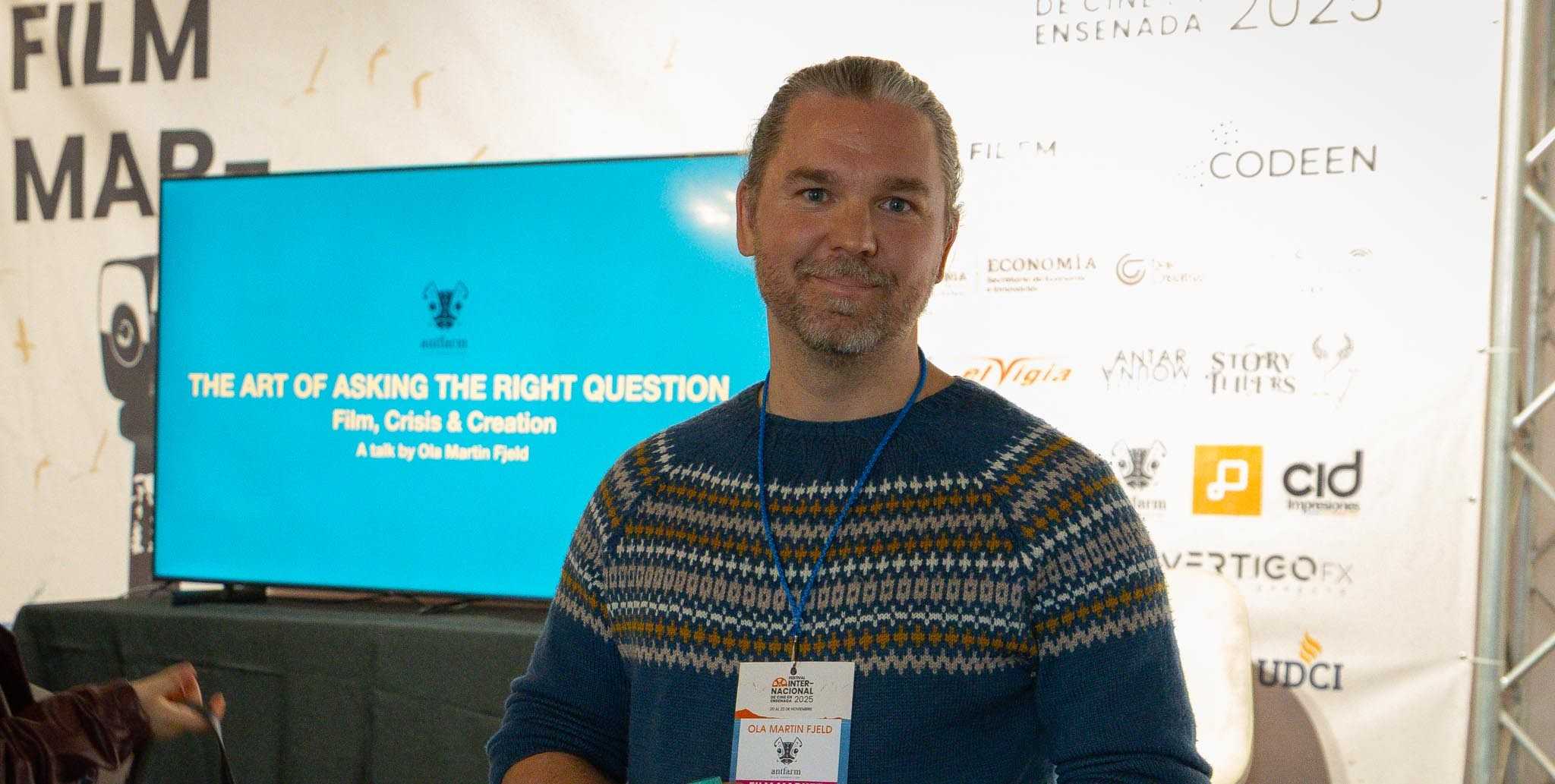 Ola Martin Fjeld giving a talk at Ensenada International Film Festival 2025